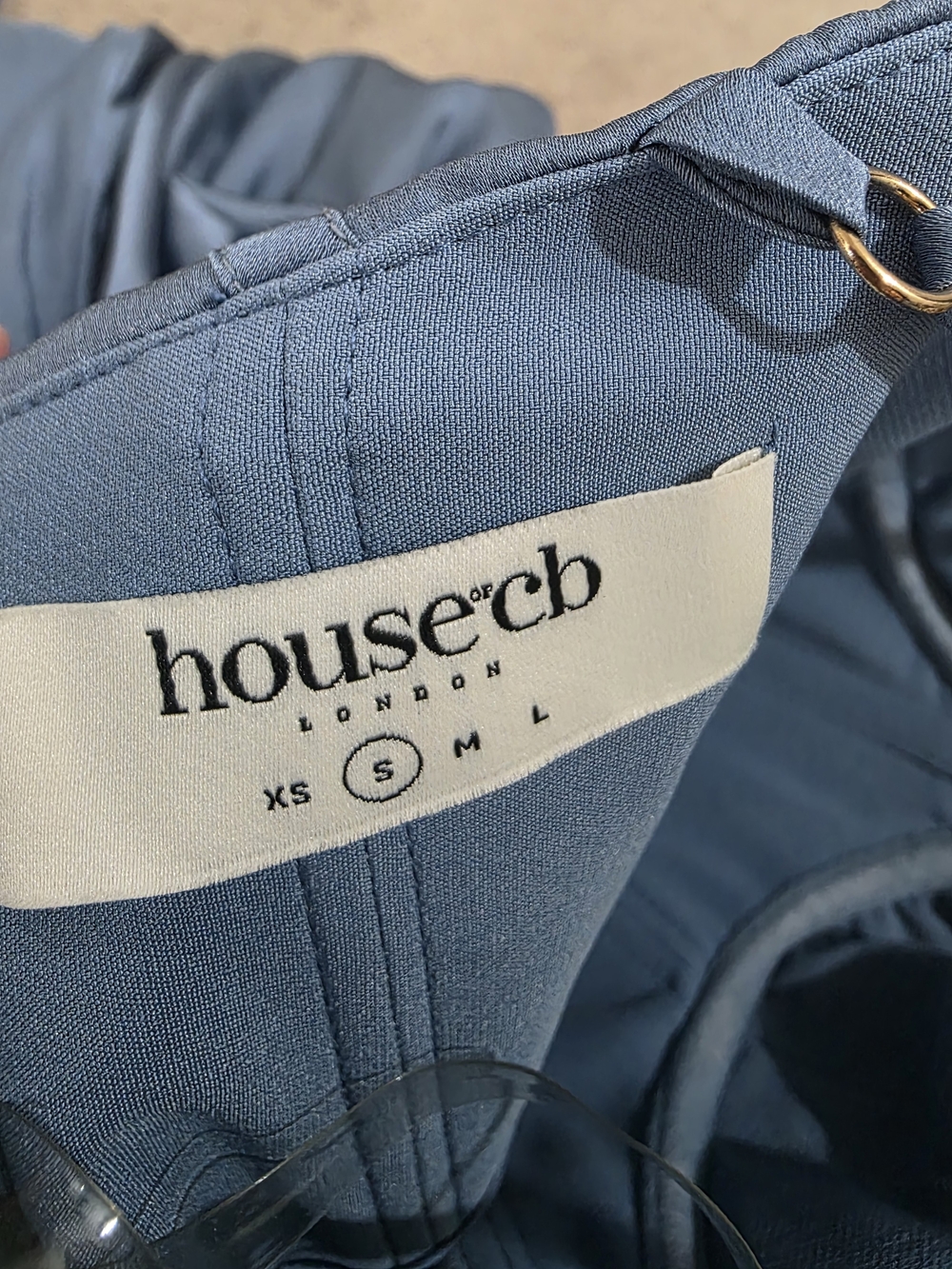 House of CB Dusty Blue Satin Midi Dress - Picture 3 of 3